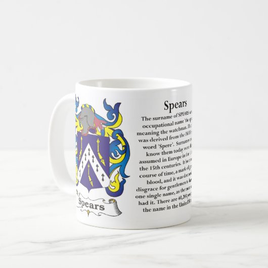 Spears Family Coat of Arms Mok (Voorkant links)