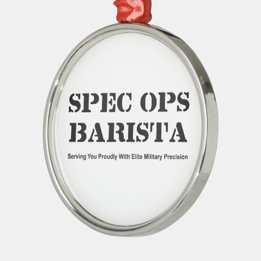 Spec Ops Barista Metalen Ornament (Links)