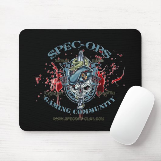 Spec/Ops Black Muismat logo 2 (Met muis)