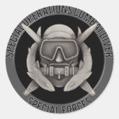 Spec Ops Diver Ronde Sticker (Voorkant)
