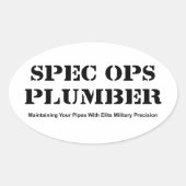 Spec Ops Plumber Ovale Sticker (Voorkant)