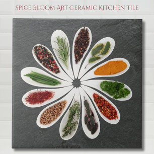 Specerijen Bloei Kunst Keuken Tegeltje