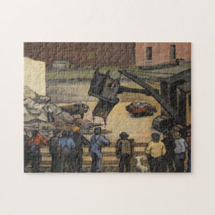 Specerijen die de scène van bouwmachines bekijken legpuzzel