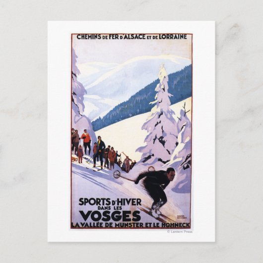 Specerijen die op het Poster van de Skier letten Briefkaart (Voorkant)