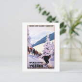 Specerijen die op het Poster van de Skier letten Briefkaart (Staand voorkant)