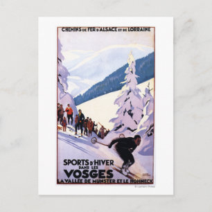 Specerijen die op het Poster van de Skier letten Briefkaart