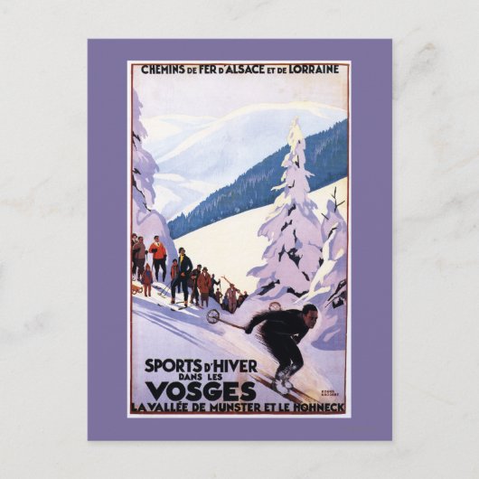 Specerijen die op het Poster van de Skier letten Briefkaart (Voorkant)
