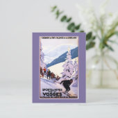 Specerijen die op het Poster van de Skier letten Briefkaart (Staand voorkant)