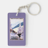 Specerijen die op het Poster van de Skier letten Sleutelhanger (achterkant)