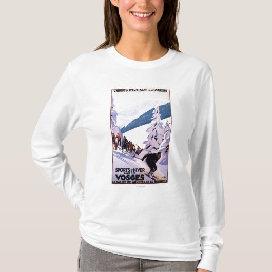 Specerijen die op het Poster van de Skier letten T-shirt (Voorkant)