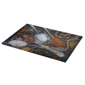 Specerijen die op Spoons zijn gesitueerd Snijplank (Hoek)