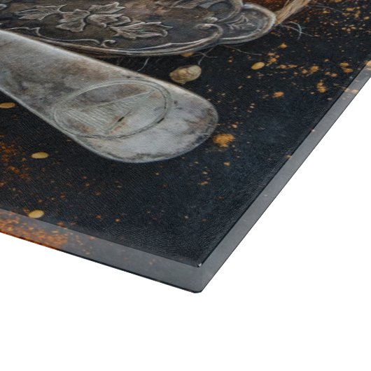 Specerijen die op Spoons zijn gesitueerd Snijplank (Hoek)