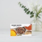 Specerijen en kruiden in televisiecontainers visitekaartje (Staand voorkant)