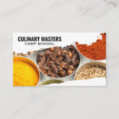 Specerijen en kruiden in televisiecontainers visitekaartje (Voorkant)