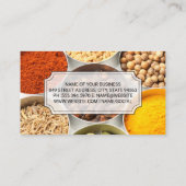 Specerijen in Tin Cups Visitekaartje (Achterkant)