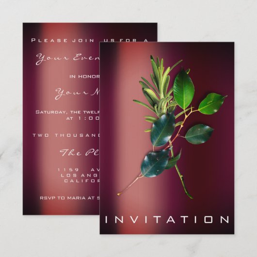 Specerijen Italiaans Chef Diner Duurzaamheid Groen Kaart (Voorkant / Achterkant)