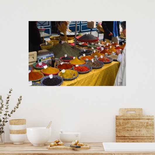 Specerijen, Market Day, Aix-en-Provence, Frankrijk Poster (Keuken)