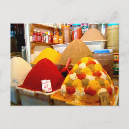 Specerijen op een traditionele markt, Marokko Briefkaart