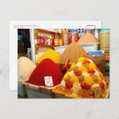 Specerijen op een traditionele markt, Marokko Briefkaart (Voorkant / Achterkant)