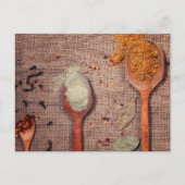 Specerijen op lepels briefkaart (Voorkant)