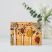 Specerijen op lepels briefkaart (Staand voorkant)