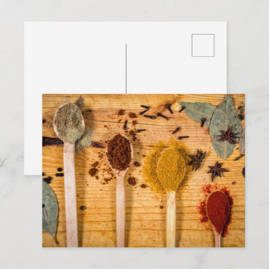 Specerijen op lepels briefkaart (Voorkant / Achterkant)