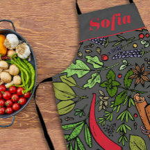 Specerijen patroon aangepaste naam grijs