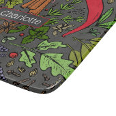 Specerijen patroon aangepaste naam grijs snijplank (Hoek)