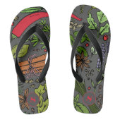 Specerijen patroon aangepaste naam grijs teenslippers (Voetbed)