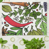 Specerijen patroon aangepaste naam wit theedoek (Gevouwen)