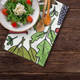 Specerijen patroon aangepaste naam wit theedoek