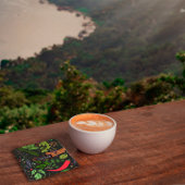 Specerijen patroon aangepaste naam zwart kartonnen onderzetters