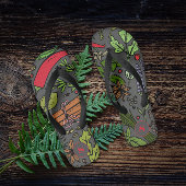 Specerijenpatroon aangepaste naam grijs teenslippers