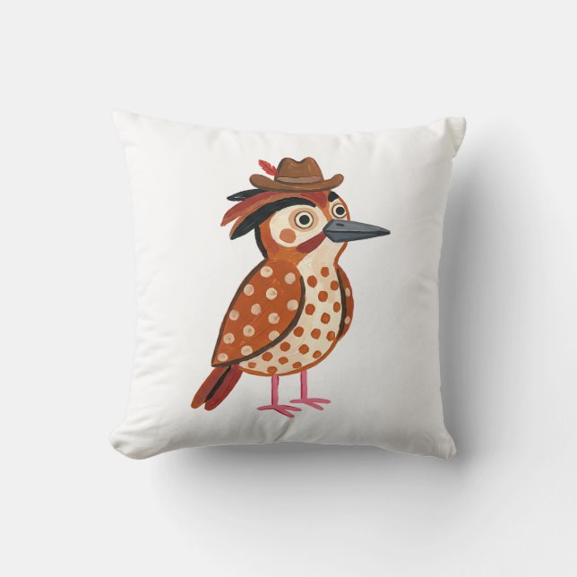 Specht Cowboy Worpillow Kunst Kussen (Voorkant)