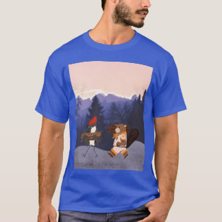 Specht en Bever Wilde Dieren Kampeerders grappig T-shirt