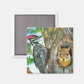 specht en eekhoorn magneet (Voorkant / Achterkant)