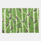 SPECHT IN BOMEN PATROON THEEDOEK (Horizontaal)