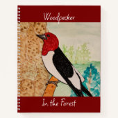Specht in het bos Deep Red Notitieboek (Voorkant)