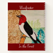 Specht in het bos Deep Red Notitieboek (Achterkant)