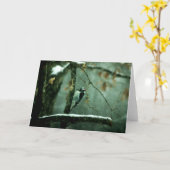 Specht in het Wenskaart van de Sneeuw Kaart (Gele Bloem)