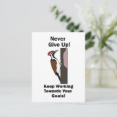 Specht Nooit Opgeven Inspirerend Briefkaart (Staand voorkant)
