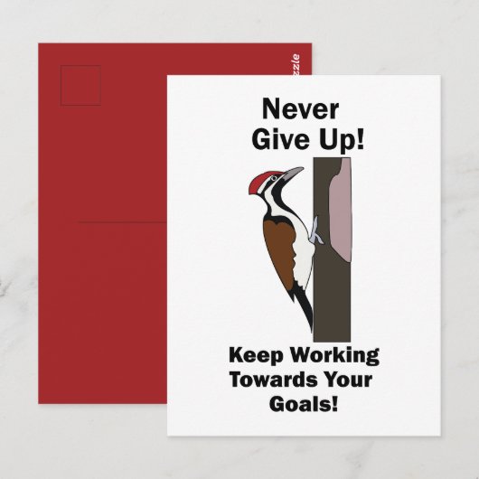 Specht Nooit Opgeven Inspirerend Briefkaart (Voorkant / Achterkant)