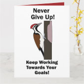 Specht Nooit Opgeven Inspirerend Kaart (Gele Bloem)
