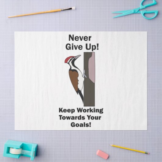 Specht Nooit Opgeven Inspirerend Tissuepapier (Craft)
