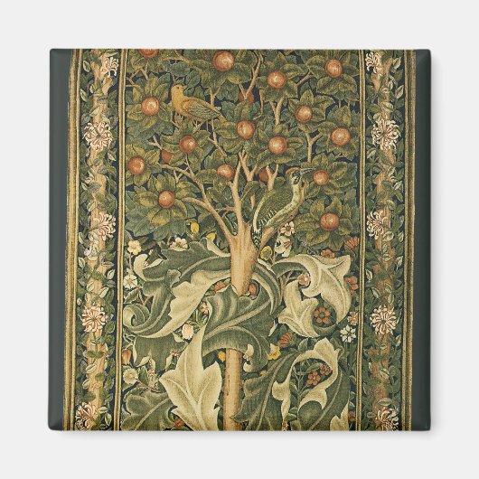 Specht van William Morris, Vintage Textielkunst Magneet (Voorkant)