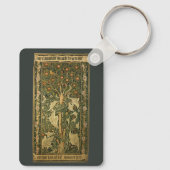 Specht van William Morris, Vintage Textielkunst Sleutelhanger (Achterkant)
