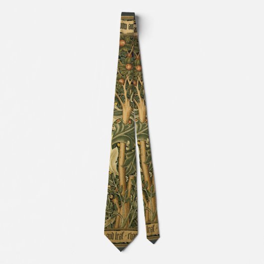 Specht van William Morris, Vintage Textielkunst Stropdas (Voorkant)