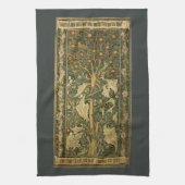 Specht van William Morris, Vintage Textielkunst Theedoek (Verticaal)