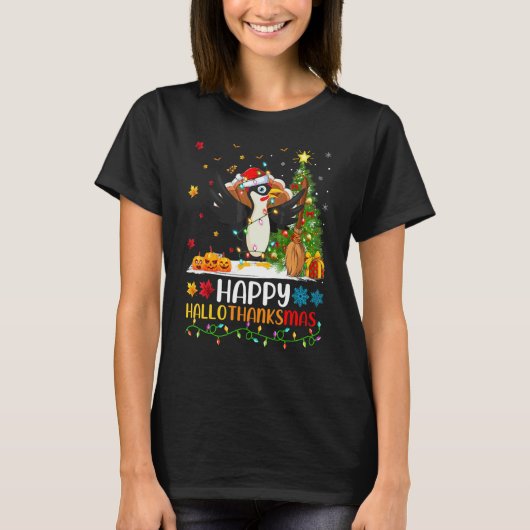 Specht Vogels   Gelukkige Specht Hellothanksmas T-shirt (Voorkant)