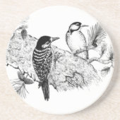 Spechten-coasters Zandsteen Onderzetter (Voorkant)